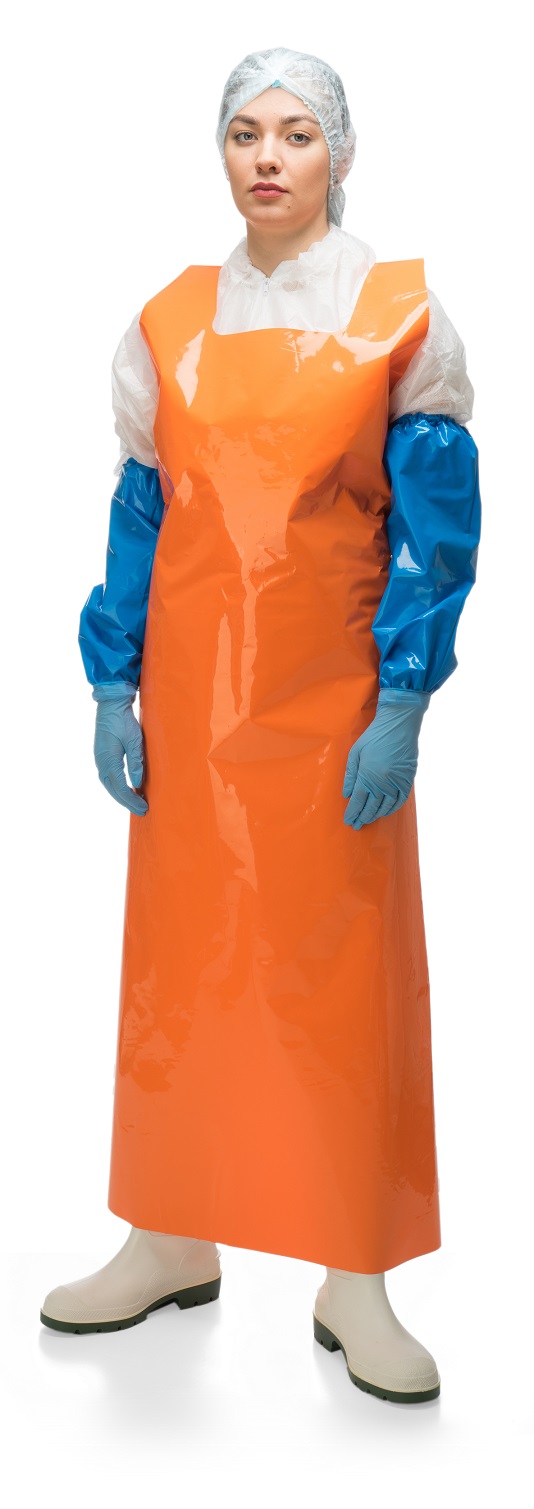 200115 Фартук HACCPER Evatex DUO 100 orange&black (двусторонний), 1500х830мм