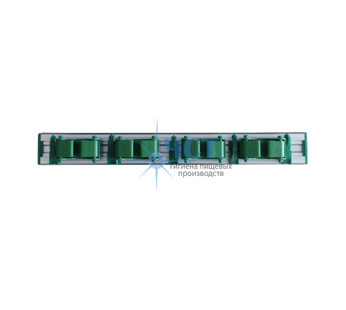 530452 Держатель инвентаря настенный 460 мм (4 клипсы+5 крючков), зеленый