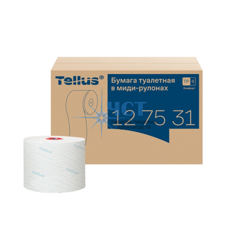 127531 Tellus туалетная бумага в миди-рулонах, комфорт, 2 сл