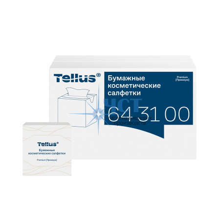 643100 Tellus Прем салф. д/лица в кубике 2 сл, 90 листов