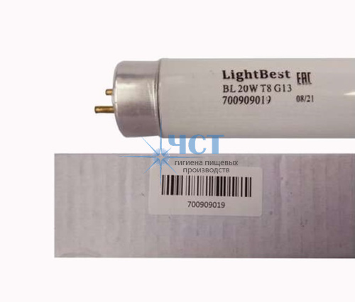 Лампа инсектицидная в пленке в ловушки для насекомых LightBest 700909019 BL20WT8G13 355-385nm L590mm