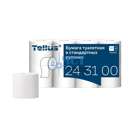 243100 Tellus туалетная бумага в стандартных рулонах ультрамягкая, премиум, 3 сл