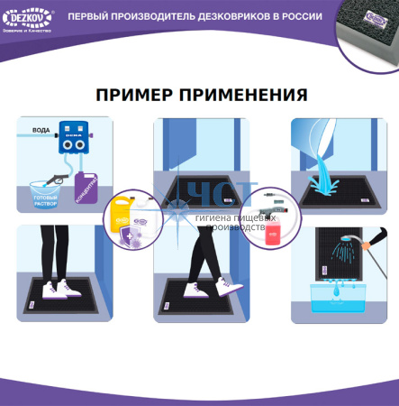 Дезинфекционный мат Dezkov ХАССП 80х100х1,8